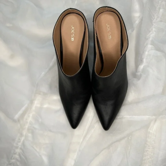 Women's Size 10 Black Leather Mules from Joe's 3.5" Block Heel - Picture 1 of 8